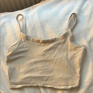Divided Cream Crop Top
